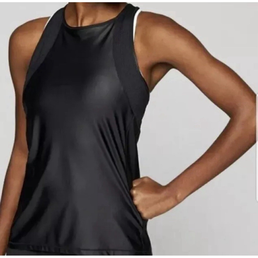 ATHLETA Fit Fast Tank Black Racerback Running Athletic Athleisure Womens Size S